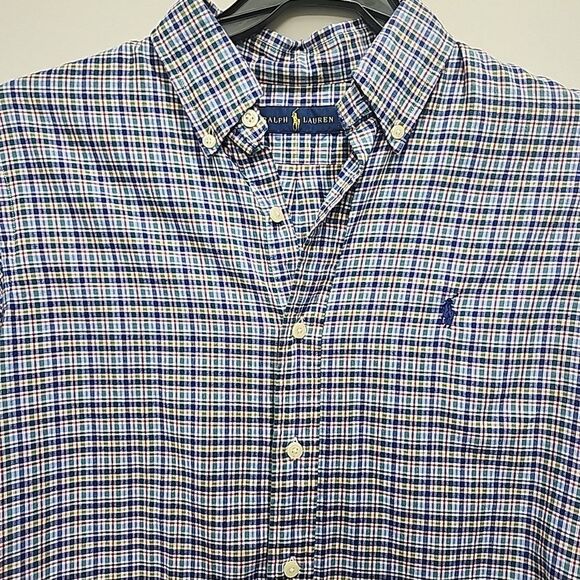 Polo Ralph Lauren Other - POLO RALPH‎ LAUREN Button Down Classic Fit Cotton Stretch Multi Blue Plaid Sz M